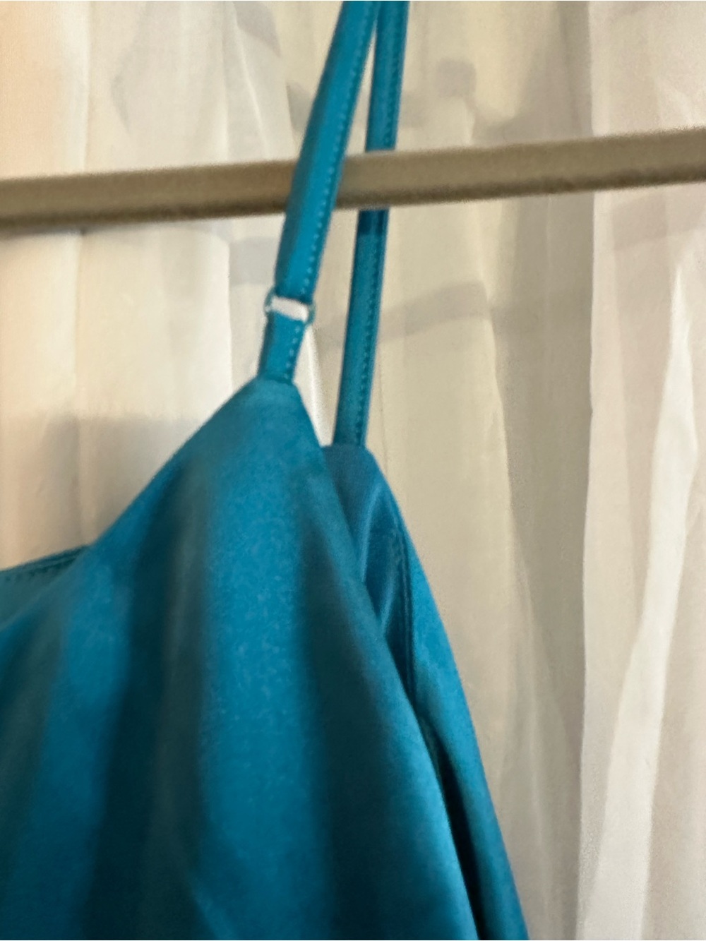 Lulu's Teal Maxi Dress with side slit and adjustable straps. Lined. - Picture 8 of 11
